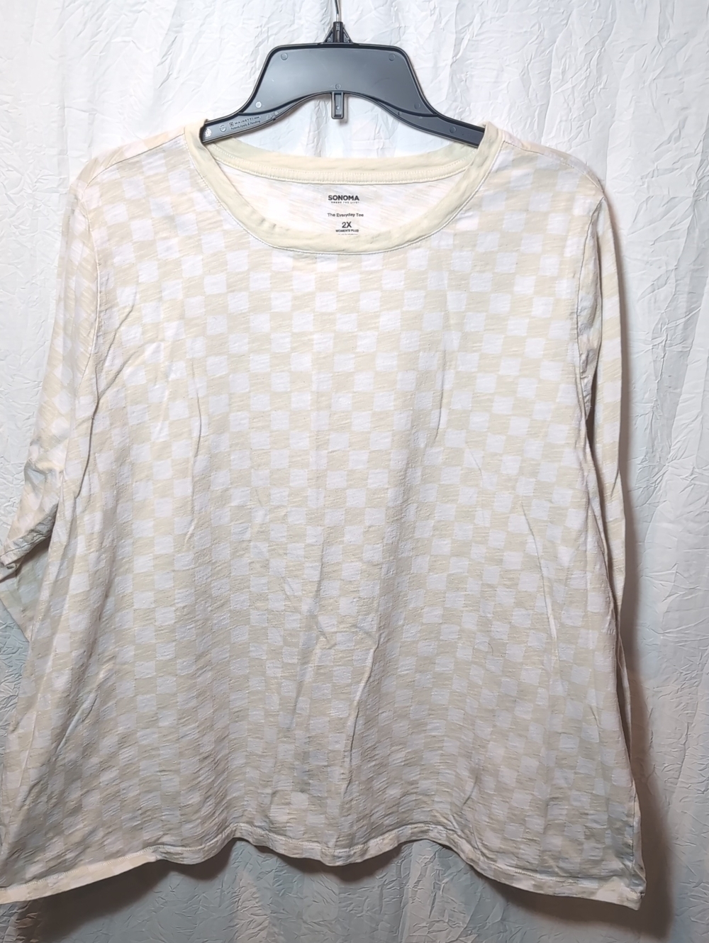Sonoma Cream Checker Long-Sleeve Tee